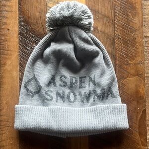 Aspen Snowmass Gray Beanie with Pom